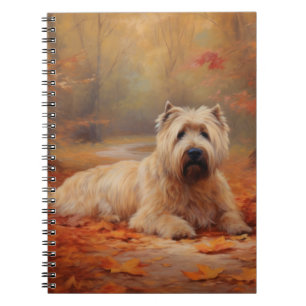 Carnet Wheaten Terrier dans les feuilles d'automne automn