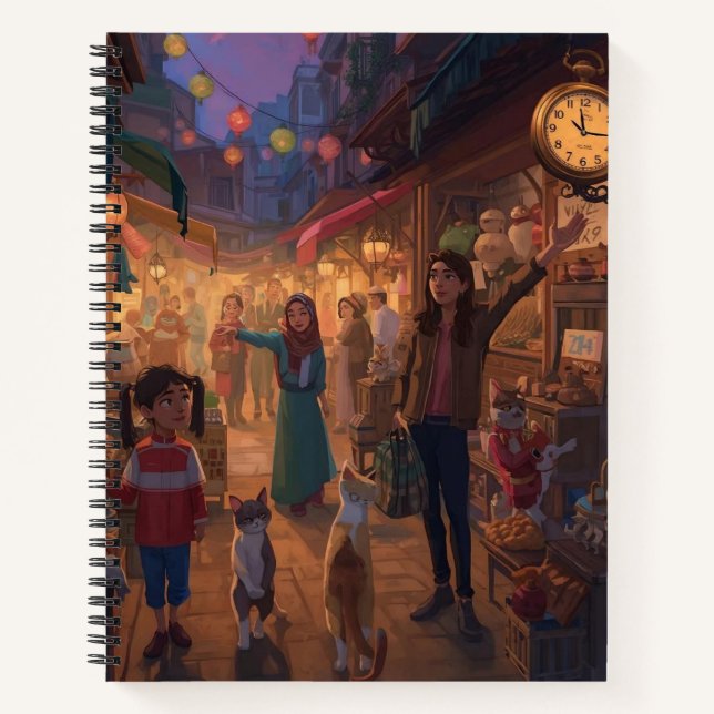 Carnet Where Cats Wander and Lanterns Glow (Devant)