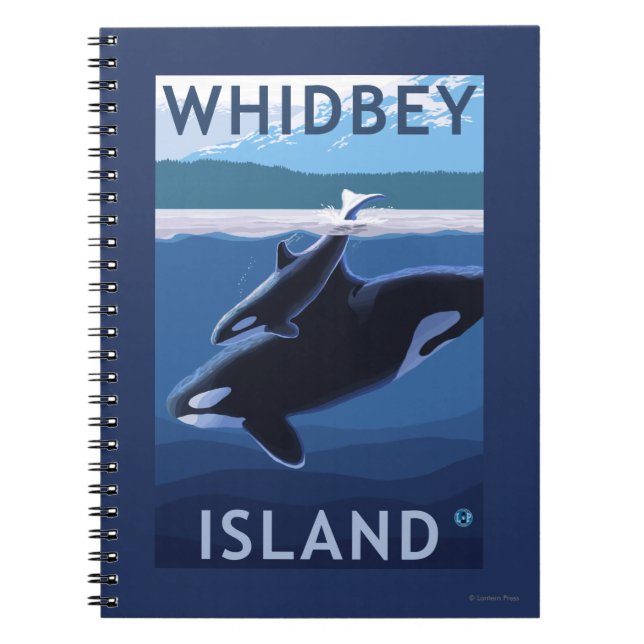 Carnet Whidbey Island, Washington Orca et Calf (Devant)