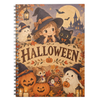 Carnet Whimsical Halloween Witch & Friends Notebook