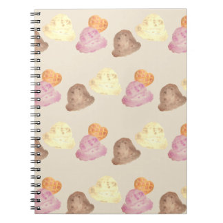 Carnet Whimsical Watercolor Ice Cream Scoops Notebook