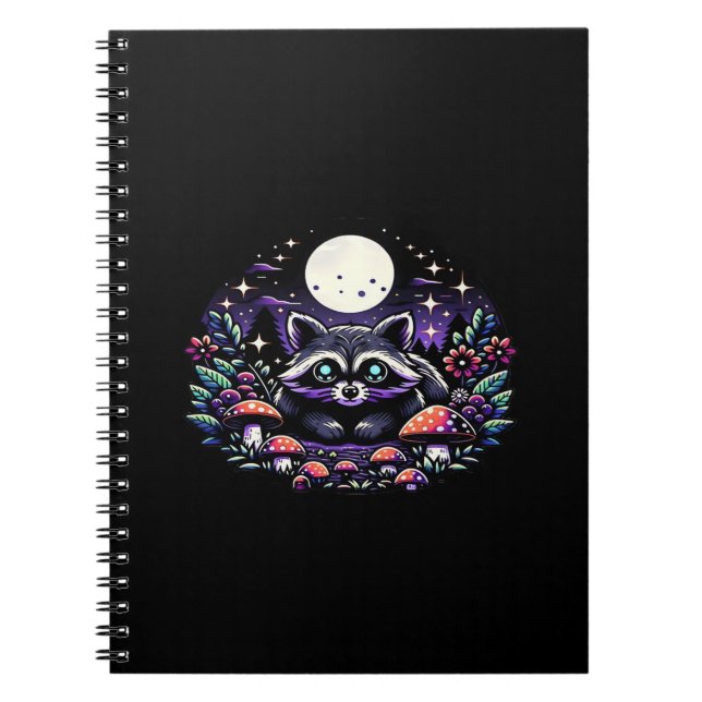 Carnet Whimsigoth Raccoon Sous La Vinta Lune (Devant)