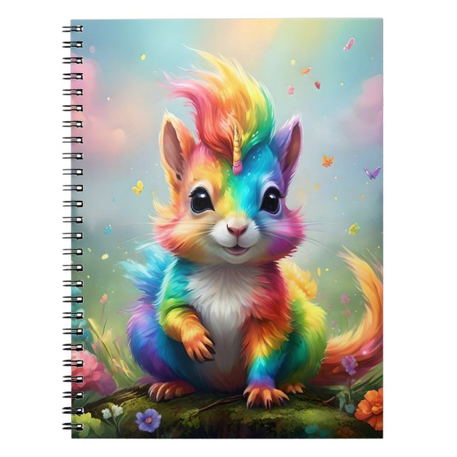 Carnet Whiskers of Wonder : L'écureuil à licorne arc-en-c (Devant)