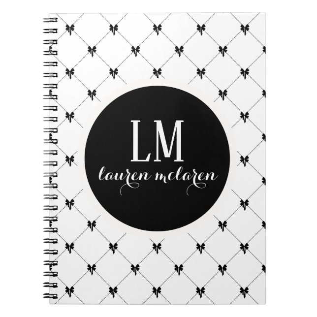 Carnet White & Black Bow Monogram (Devant)