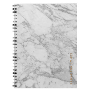 Carnet White Carrara Marble Gold Classic Personalised