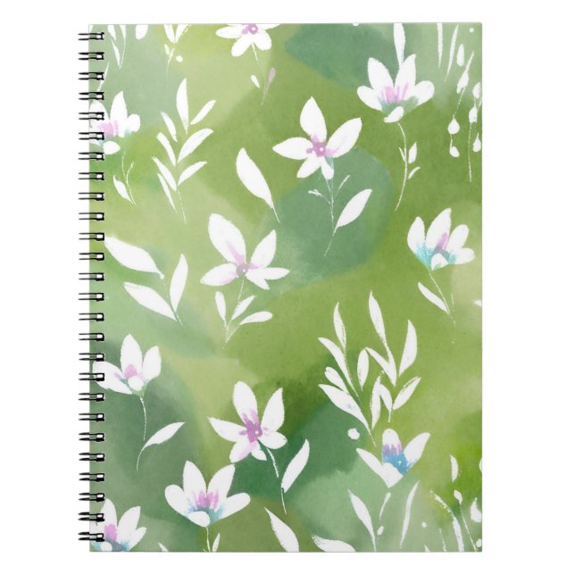 Carnet White Flower Fields | Elegant Spring Floral  (Devant)