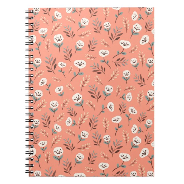 Carnet White Poppies on Vibrant Red Cover (Devant)