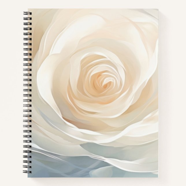 Carnet White rose abstract flower painting (Devant)