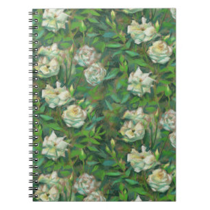 Carnet White roses, green leaves, beautiful flowers