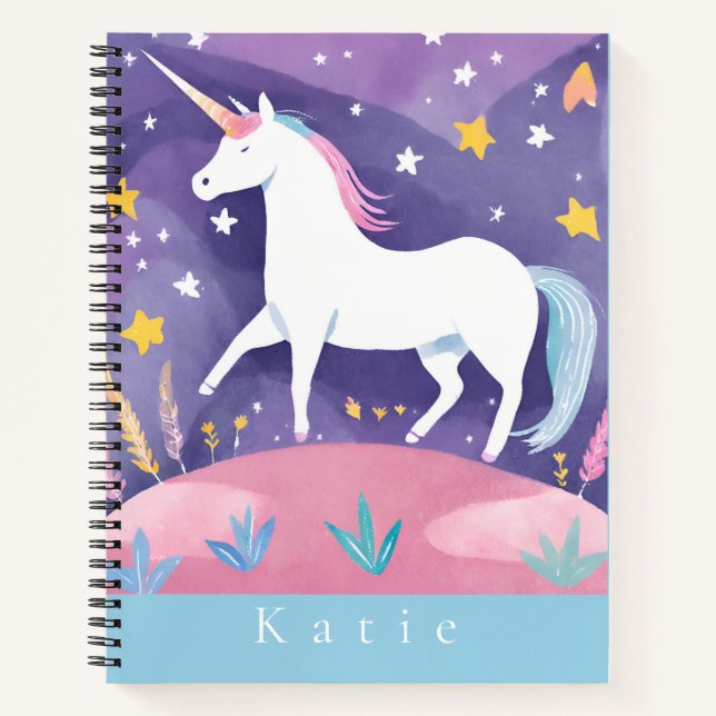 Carnet White Stepping Unicorn élémentaire (Devant)