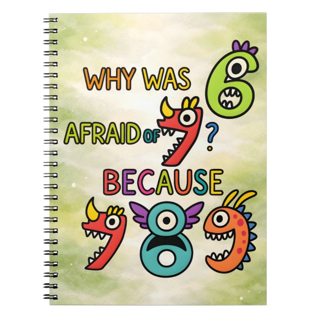Carnet Why Was 7 Afraid Funny Math Notebook for Kids (Devant)