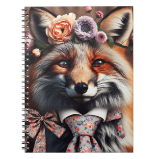 Carnet Wild fox wearing a tie cute 