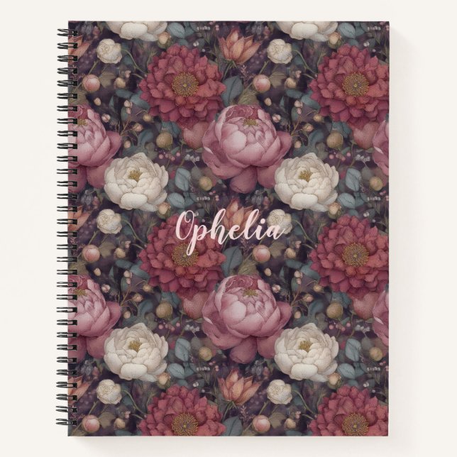 Carnet Wildflower Blush Pink Garden Personalized (Devant)