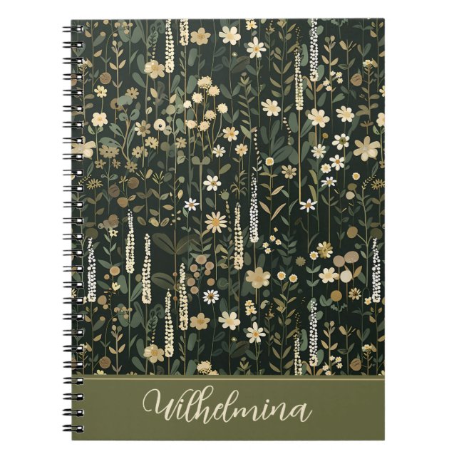 Carnet Wilhelmina Dark Daisy Floral (Devant)