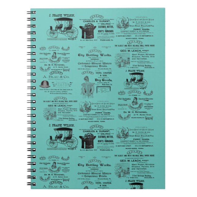 Carnet Wilkes-Barre Pennsylvania Annonce 1890 (Devant)