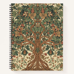 Carnet William Morris Arbre de Vie Vintage Préraphaélite