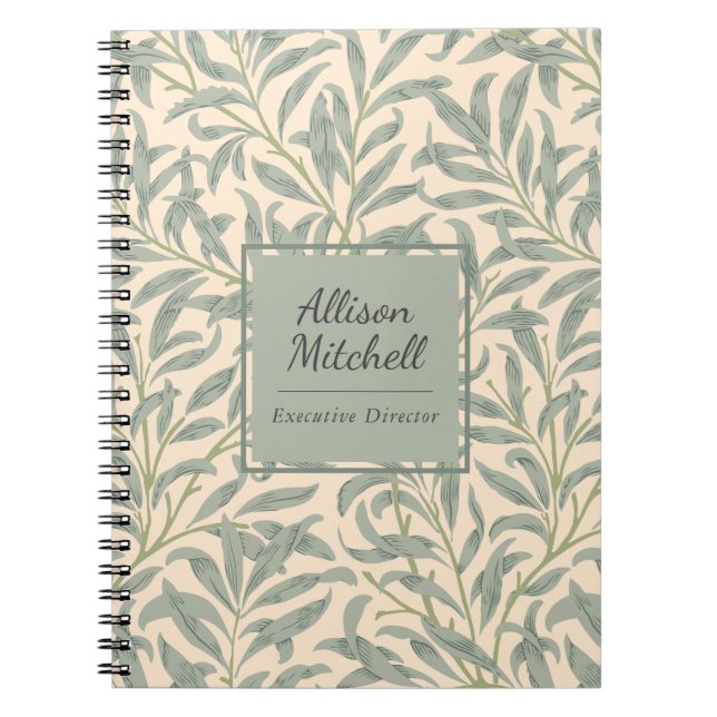 Carnet William Morris Branche de Saule Élégante Botanique (Devant)