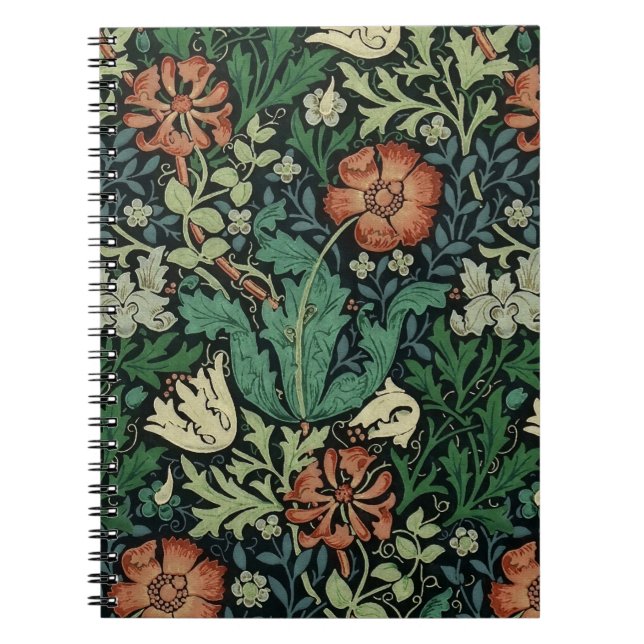 Carnet William Morris Compton Floral Art Nouveau Motif (Devant)