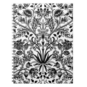 Carnet William Morris Hyacinth Imprimer, noir, blanc et g