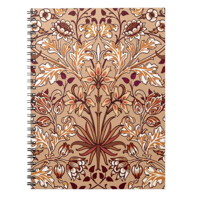 Carnet William Morris Hyacinth Print, Brown et Beige (Devant)