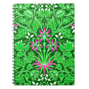 Carnet William Morris Hyacinth Print, Lime and Emerald