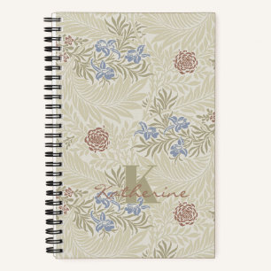 Carnet William Morris Lt Blue & Rust Larkspur Motif
