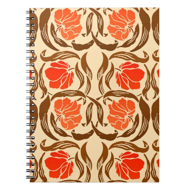Carnet William Morris Pimpernel, Mandarin Orange & Brown (Devant)