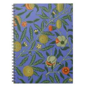 Carnet William Morris Pomegranate Bleu papier peint color