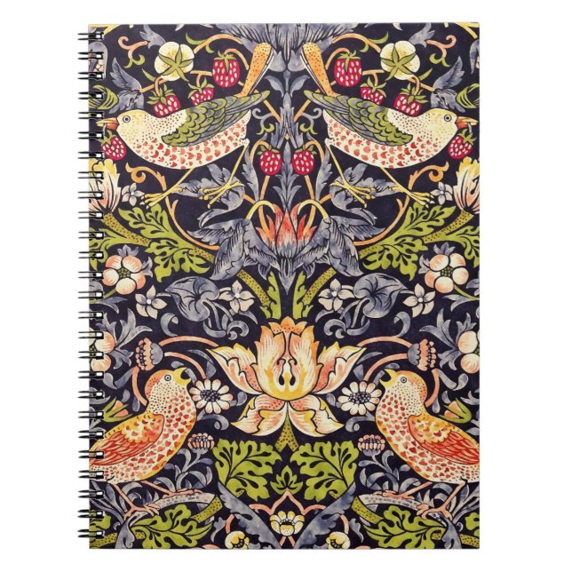 Carnet William Morris Strawberry Thief Floral Art nouveau (Devant)