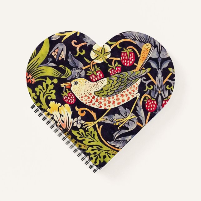 Carnet William Morris Strawberry Thief Floral Art Nouveau (Devant)