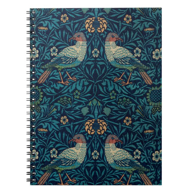 Carnet William Morris Vintage Blue Birds Motif  (Devant)