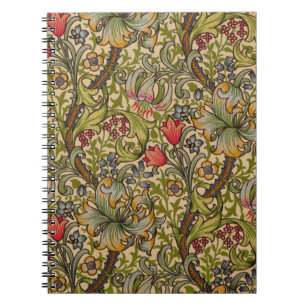 Carnet William Morris Vintage Golden Lilly Floral Design