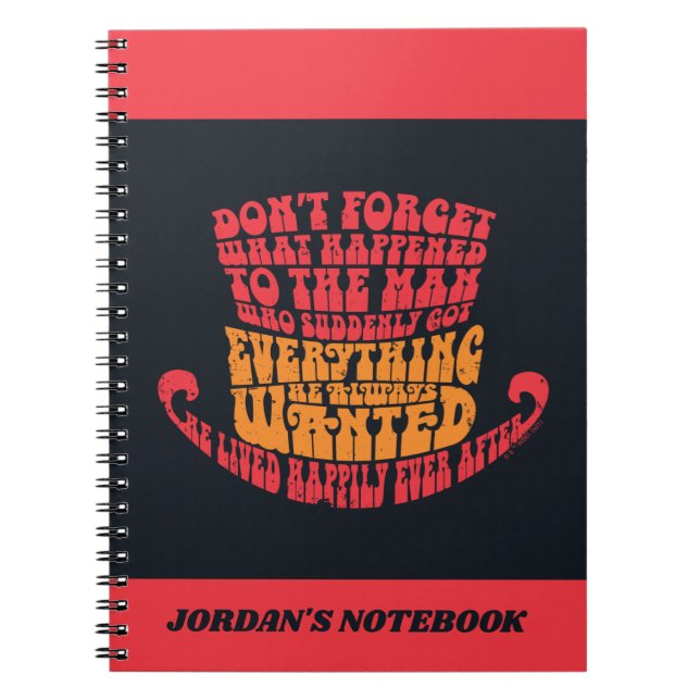 Carnet Willy Wonka Typographie Casquette (Devant)