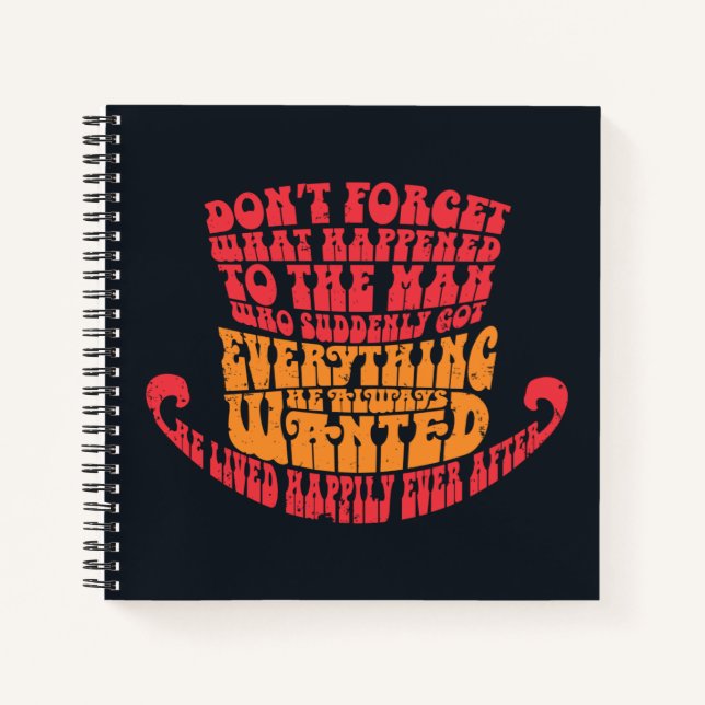 Carnet Willy Wonka Typographie Casquette (Devant)