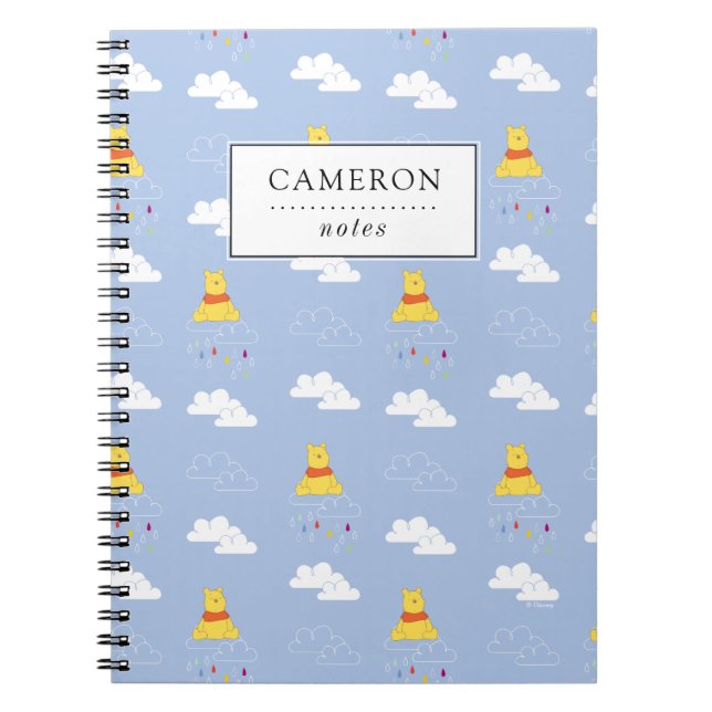 Carnet Winnie l'Ooh | Motif nuageux Raindrop (Devant)