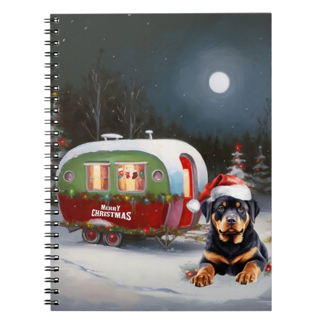 Carnet Winter Rottweiler Caravan Christmas Adventure (Devant)