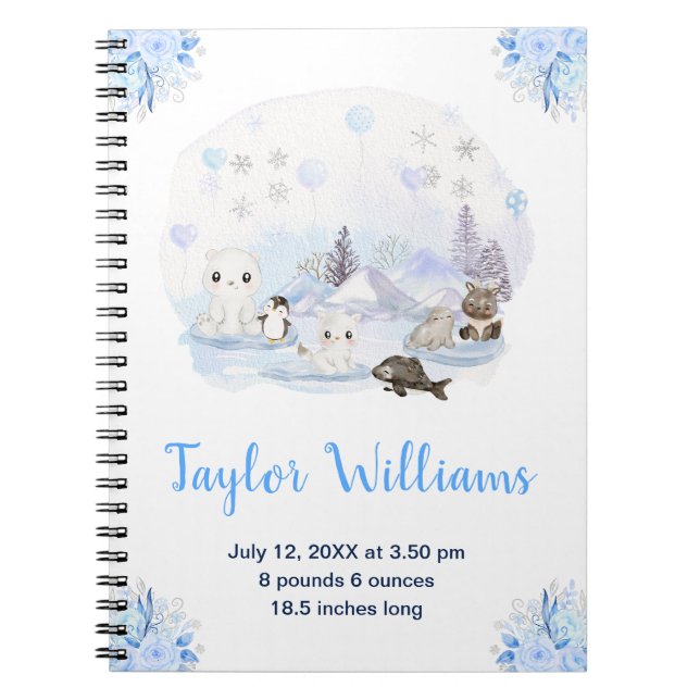 Carnet Winter Wonderland Arctic Animals Birth Statistics (Devant)