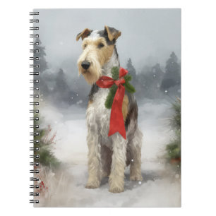 Carnet Wirefox Terrier Chien de Noël de neige