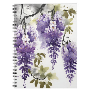 Carnet Wisteria - Fleurs aquarelle