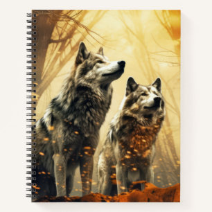 Carnet Wolf Animal Wilderness Mur Art coloré