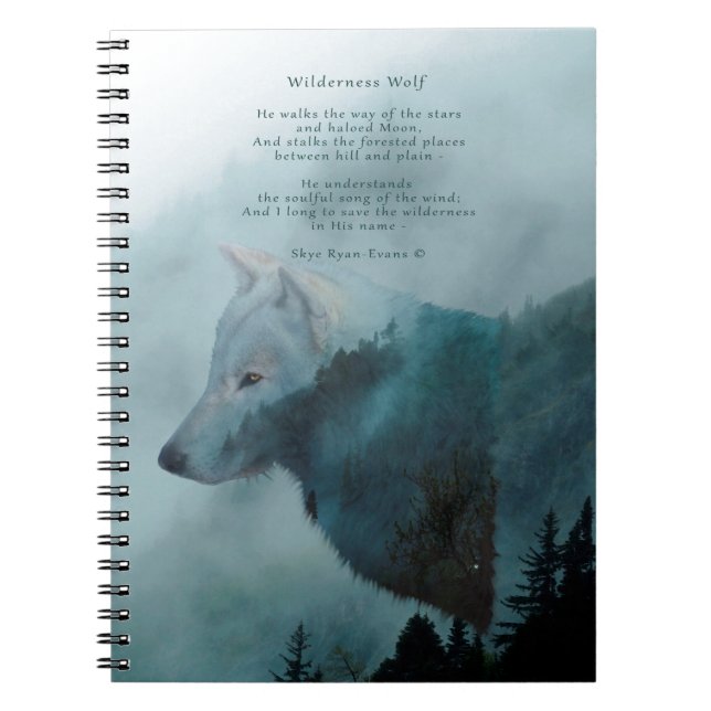 Carnet Wolf sauvage et poème éco (Devant)