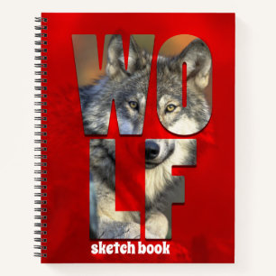 Carnet Wolf Sketchbook Animal photo avec typographie