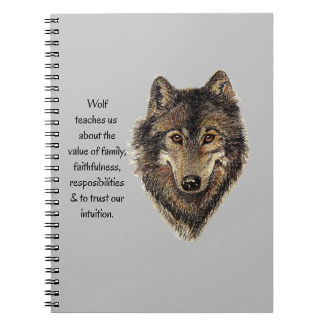 Carnet Wolf totem Inspirational Spirit Guide Animal Noteb (Devant)
