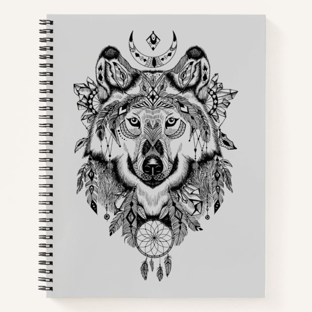 Carnet Wolf tribal indien (Devant)