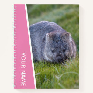 Carnet Wombat Australie Animal Mignon, Rose Personnalisé