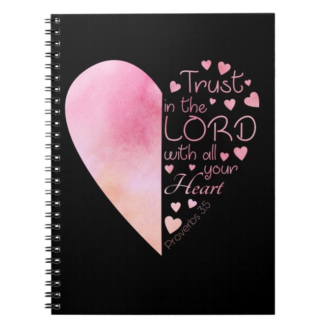 Carnet Women's Christian Heart Faith Trust in the Lord (Devant)