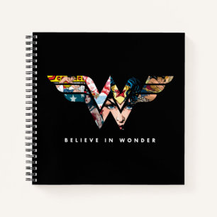 Carnet Wonder Woman "Believe In Wonder" Logo Collage