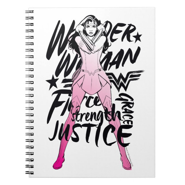 Carnet Wonder Woman Brush Typography Art (Devant)