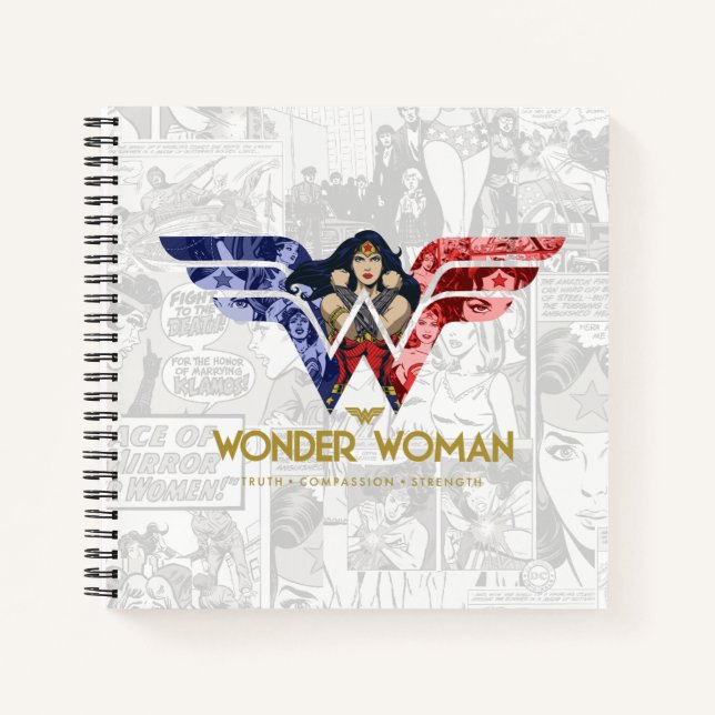 Carnet Wonder Woman Crossed Arms dans le logo collage (Devant)