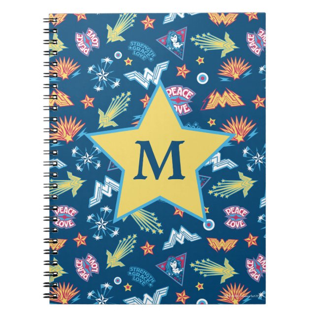 Carnet Wonder Woman Icons & Phases Motif | Monogramme (Devant)